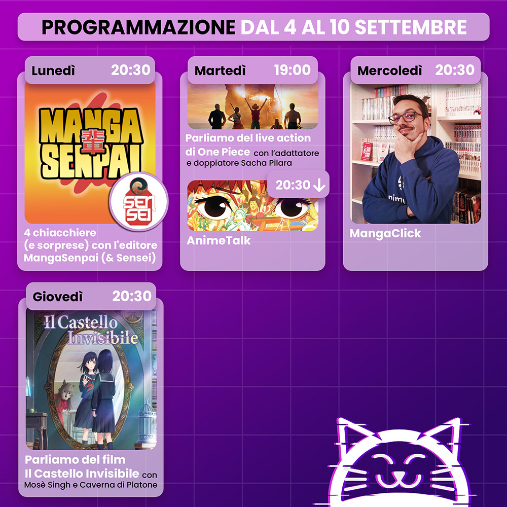 AnimeClick su Twitch: programma dal 4 al 10 settembre